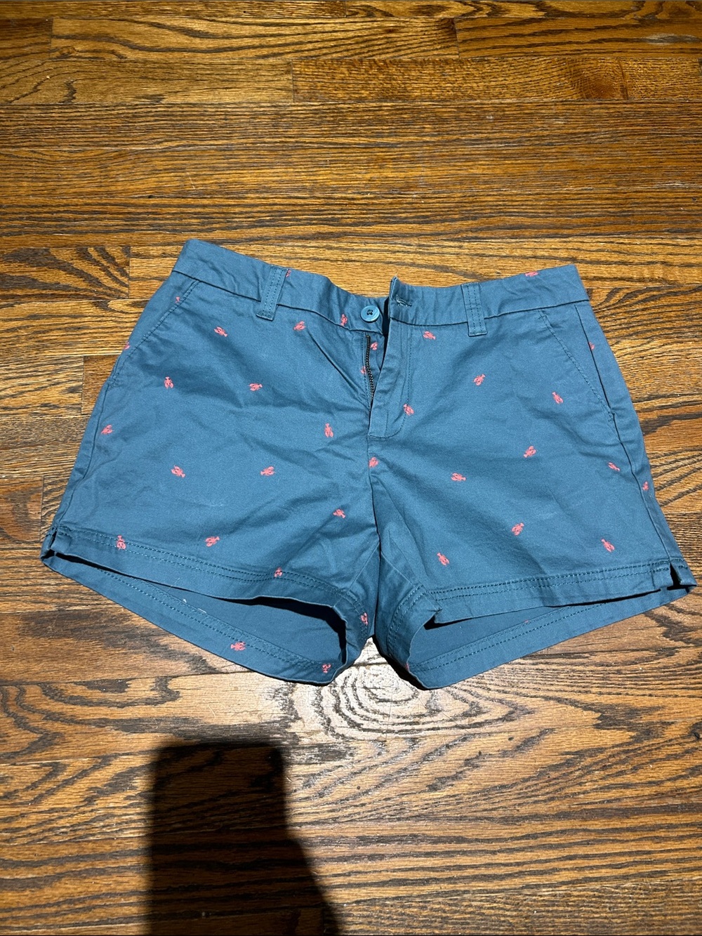 Magellan Outdoors Teal Blue Women's Embroidered Shorts with Pink Accents